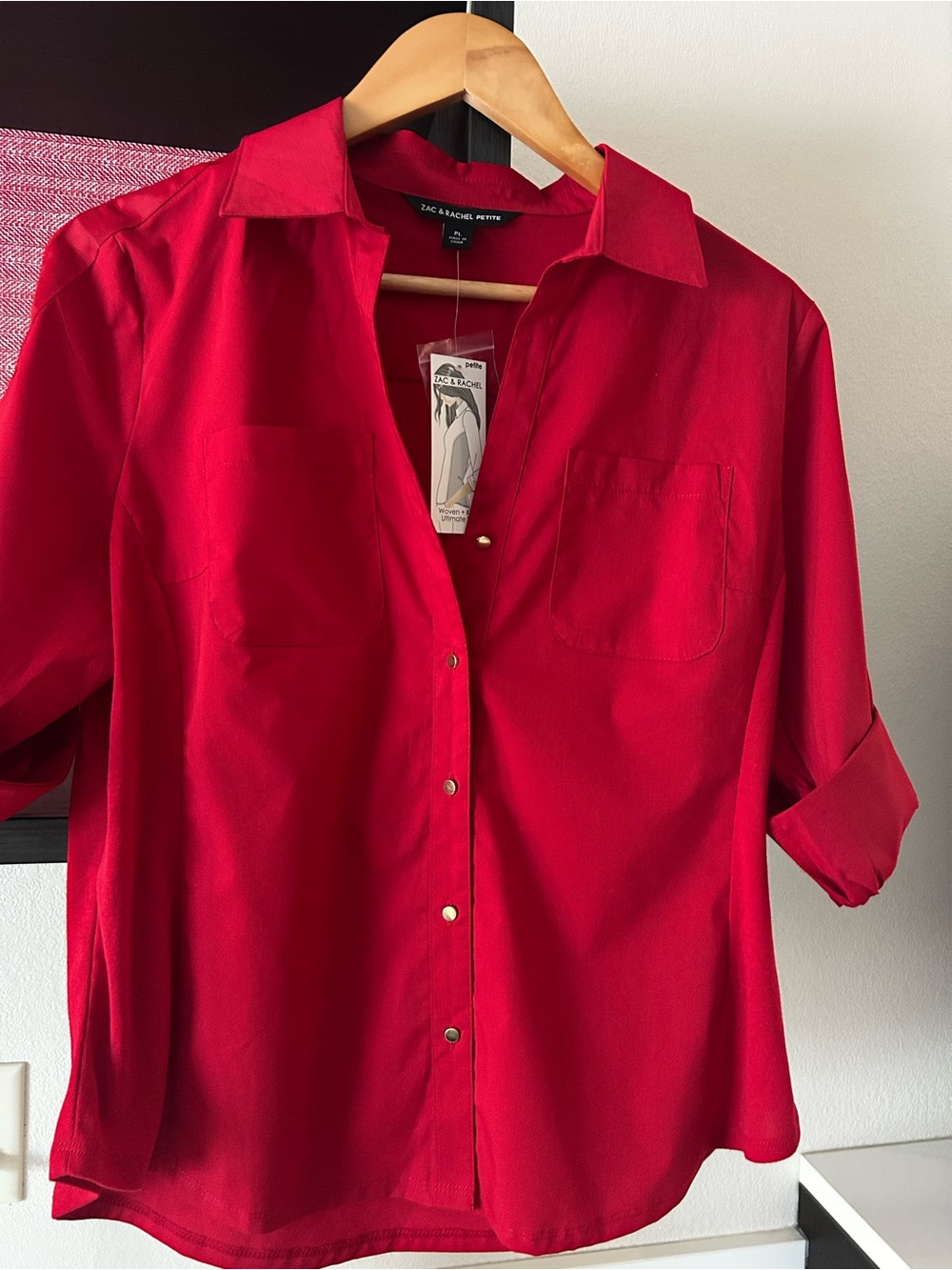 Zac & Rachel Bold Red Button-Down Shirt